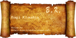 Bagi Klaudia névjegykártya